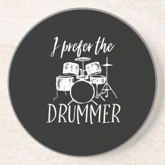  Retrodrumspeler Ik geef de voorkeur aan de drumme Zandsteen Onderzetter (Voorkant)