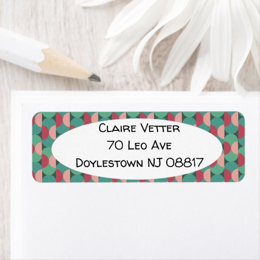 Retroeporen en halve cirkels etiket (Insitu)