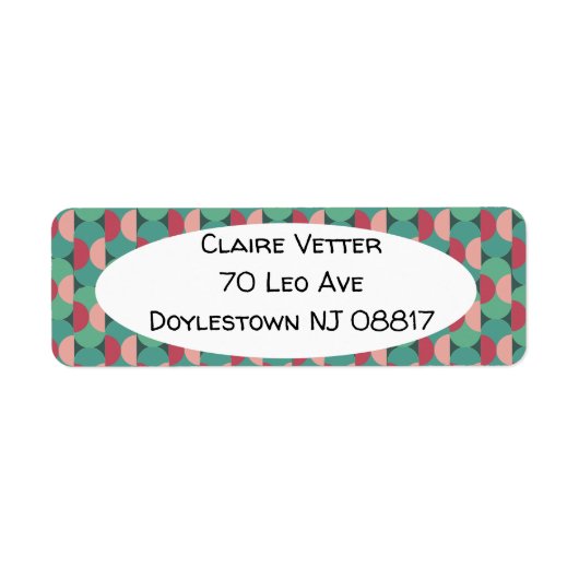 Retroeporen en halve cirkels etiket (Voorkant)