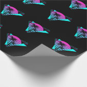 Retroesthetische dampgolven Geometrische palmbomen Cadeaupapier (Hoek)