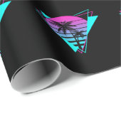 Retroesthetische dampgolven Geometrische palmbomen Cadeaupapier (Rol Hoek)