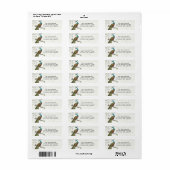 Retroetiket met adres van pauw etiket (Full Sheet)