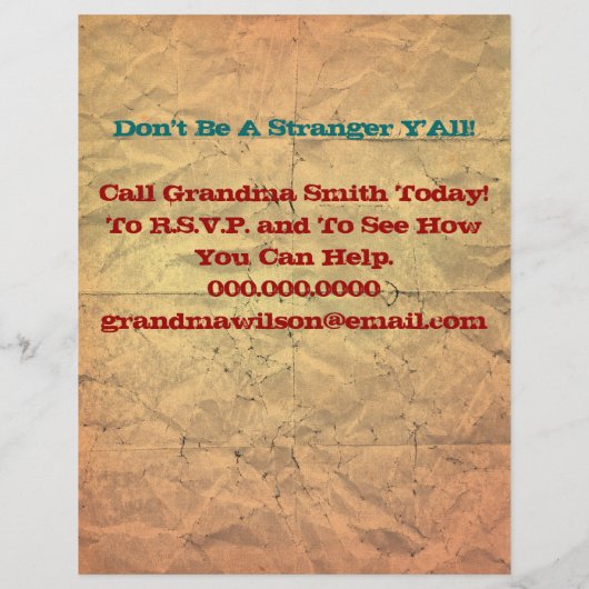 retrofamilie verzamelt reünie Flyer (Achterkant)