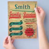  retrofamilie verzamelt reünie Flyer (Hand)