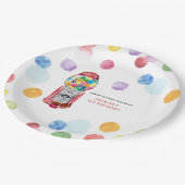 Retrofballmachine | Kinderen van Birthday Papieren Bordje (Gekanteld)