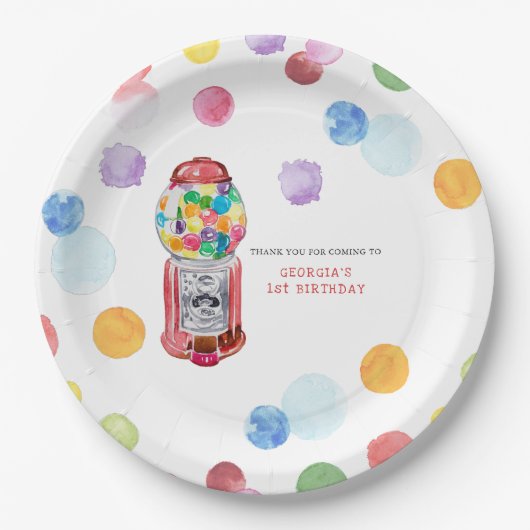 Retrofballmachine | Kinderen van Birthday Papieren Bordje (Voorkant)