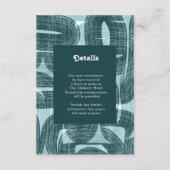 Retrofborden en -bochten, Blauwgroen gegevens Informatiekaartje (Voorkant)