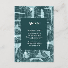 Retrofborden en -bochten, Blauwgroen gegevens Informatiekaartje