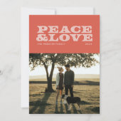 Retrofcard voor vrede en liefde voor feestdagen feestdagenkaart (Voorkant)