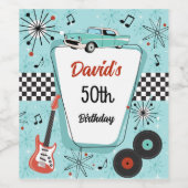 Retrofeest jaren 50 wijn etiket (Enkel label)