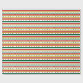 Retroferen van rode, groene speelgoedstrepen Verpa Cadeaupapier (Vlak)