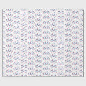 Retrofiets in blauw en rood Pet Cadeaupapier (Vlak)