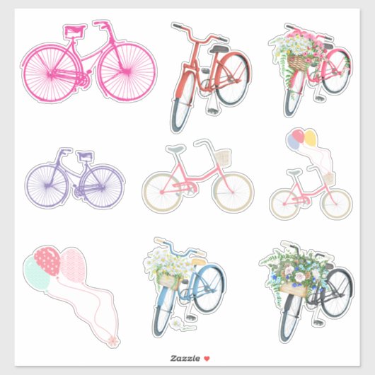 Retrofietsen Sticker (Vel)