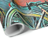 Retrofietskunst Cadeaupapier (Rol Hoek)