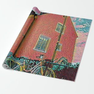 Retrofietskunst Cadeaupapier