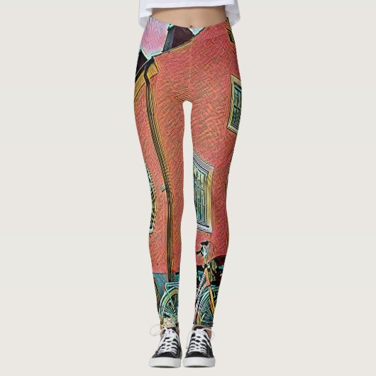 Retrofietskunst Leggings (Voorkant)