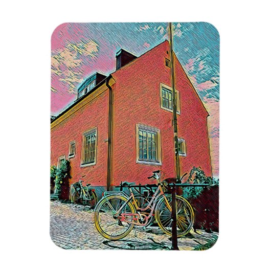 Retrofietskunst Magneet (Verticaal)