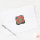 Retrofietskunst Vierkante Sticker (Envelop)