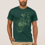Retrofiettekenontwerp in groen t-shirt<br><div class="desc">Show je stijl!</div>