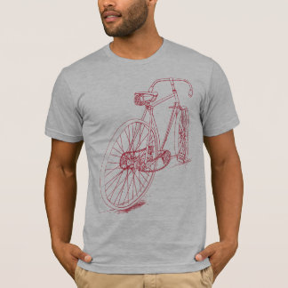 Retrofiettekenontwerp rood t-shirt