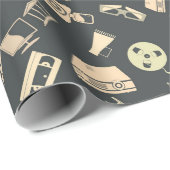Retrofilmelementen patroon cadeaupapier (Rol Hoek)
