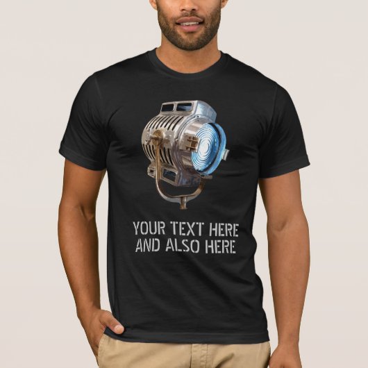 Retrofilmlamp met verdringerige 'affer' T-shirt (Voorkant)