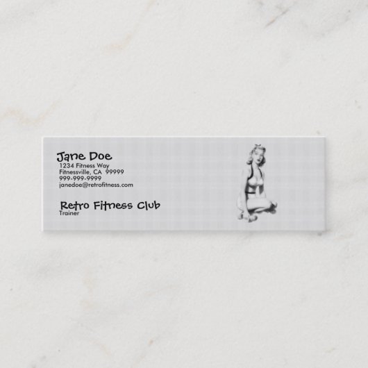 Retrofitness B/W Mini Visitekaartje (Voorkant)