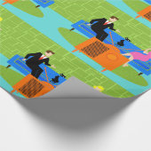 Retrofkoppeling met kattenpapier cadeaupapier (Hoek)