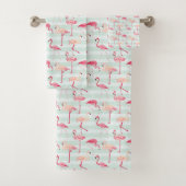 Retroflamingos op mintstrips bad handdoek (Insitu)