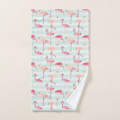 Retroflamingos op mintstrips bad handdoek (Handdoek)