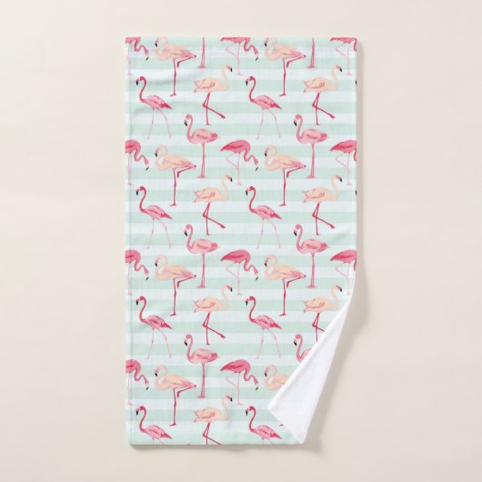 Retroflamingos op mintstrips bad handdoek (Handdoek)