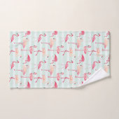 Retroflamingos op mintstrips bad handdoek (Handdoek)