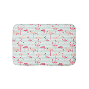 Retroflamingos op mintstrips badmat