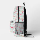 Retroflamingos op mintstrips bedrukte rugzak (Rechts)