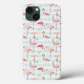 Retroflamingos op mintstrips Case-Mate iPhone case (Achterkant)