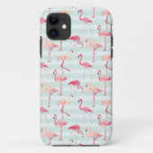 Retroflamingos op mintstrips Case-Mate iPhone case (Achterkant)