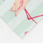 Retroflamingos op mintstrips fleece deken (Hoek)