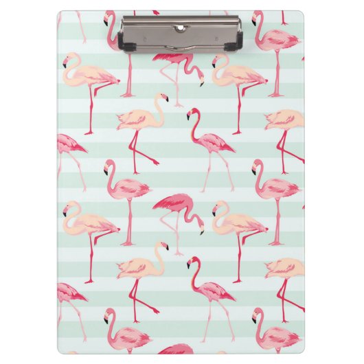 Retroflamingos op mintstrips klembord (Voorkant)