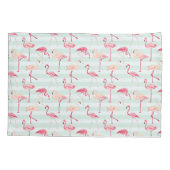 Retroflamingos op mintstrips kussensloop (Achterkant-Links)