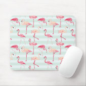 Retroflamingos op mintstrips muismat (Met muis)