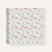 Retroflamingos op mintstrips notitieboek (Voorkant)