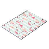 Retroflamingos op mintstrips notitieboek (Linkerzijde)