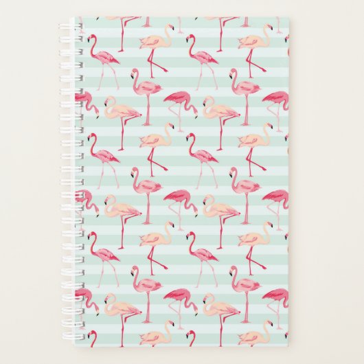 Retroflamingos op mintstrips planner (Voorkant)
