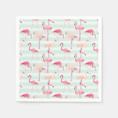 Retroflamingos op mintstrips servet (Voorkant)