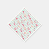 Retroflamingos op mintstrips servet (Hoek)