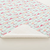 Retroflamingos op mintstrips sherpa deken (3/4)