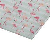 Retroflamingos op mintstrips snijplank (Hoek)