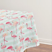 Retroflamingos op mintstrips tafelkleed (Voorbeeld)