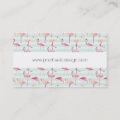 Retroflamingos op mintstrips visitekaartje (Achterkant)