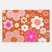 Retroflitspatroon in Oranje doorsnede Inpakpapier Vel (Voorkant)